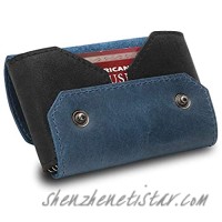 Otto Angelino Genuine Leather Credit and Business Card Case with Snap Fastener Closure