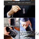 Trifold Wallet for Men Mens Slim Wallet Genuine Leather Front Pocket Minimalist RFID Blocking Wallets with Coin Purse ID Window and 11 Credit Card Holder with Gift Box (Black)