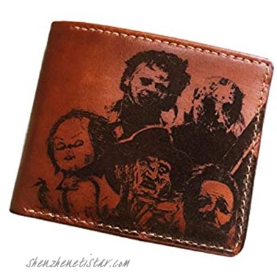 Unik4art - Halloween horror movie characters leather handmade men's wallet gift for men - Horror Characters - 3LE